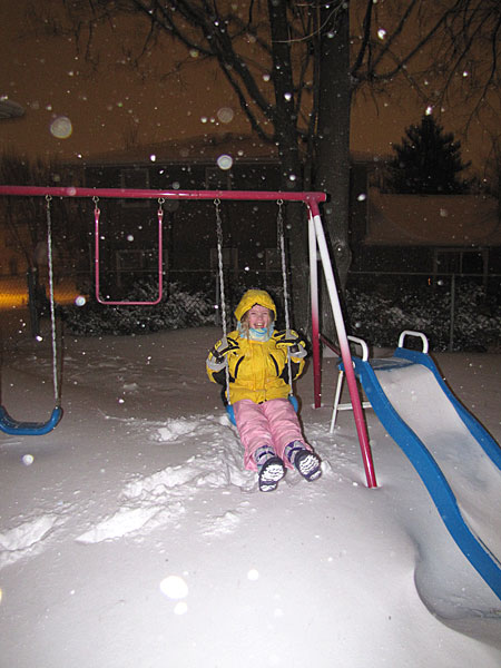 Playing in the snow